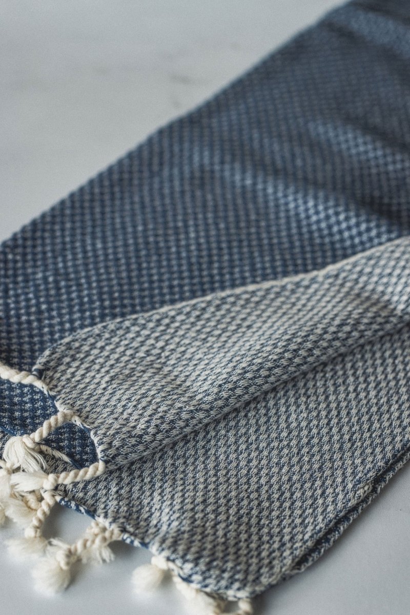 Waffle Weave Hand Towel Collection – 20”x40” Organic Turkish Cotton Towels with Tassels from The Bali Market