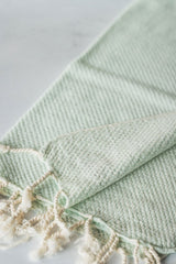 Waffle Weave Hand Towel Collection – 20”x40” Organic Turkish Cotton Towels with Tassels from The Bali Market