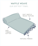 Waffle Weave Turkish Bath Towel – 40”x70” Organic Cotton, Soft & Absorbent from The Bali Market