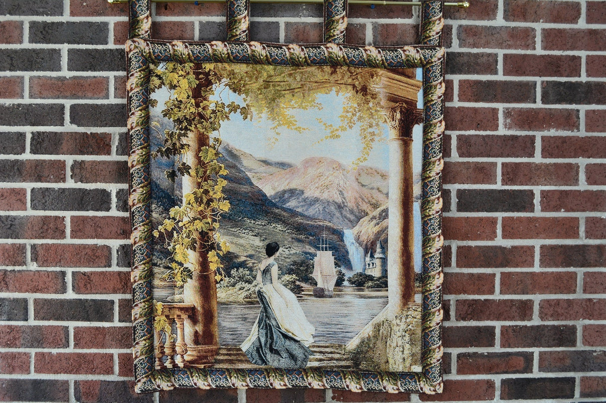 Tache Tapestry Faraway Longing Coastal Mountain Range Wall Hanging Artwork 28 x 31 (13606) from Tache Home Fashion