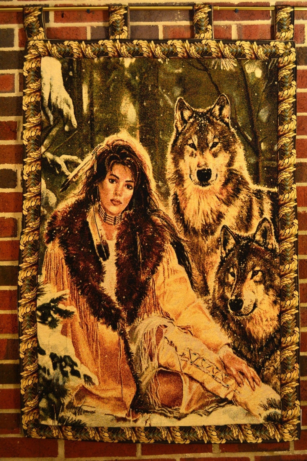 Tache Tapestry Runs With Wolves Native Tribal Wall Hanging 28 x 47 (12082) from Tache Home Fashion