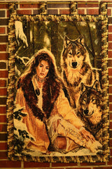 Tache Tapestry Runs With Wolves Native Tribal Wall Hanging 28 x 47 (12082) from Tache Home Fashion