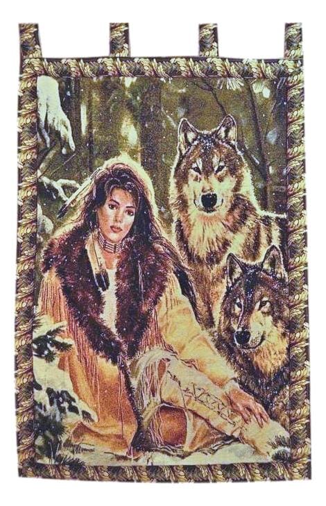 Tache Tapestry Runs With Wolves Native Tribal Wall Hanging 28 x 47 (12082) from Tache Home Fashion