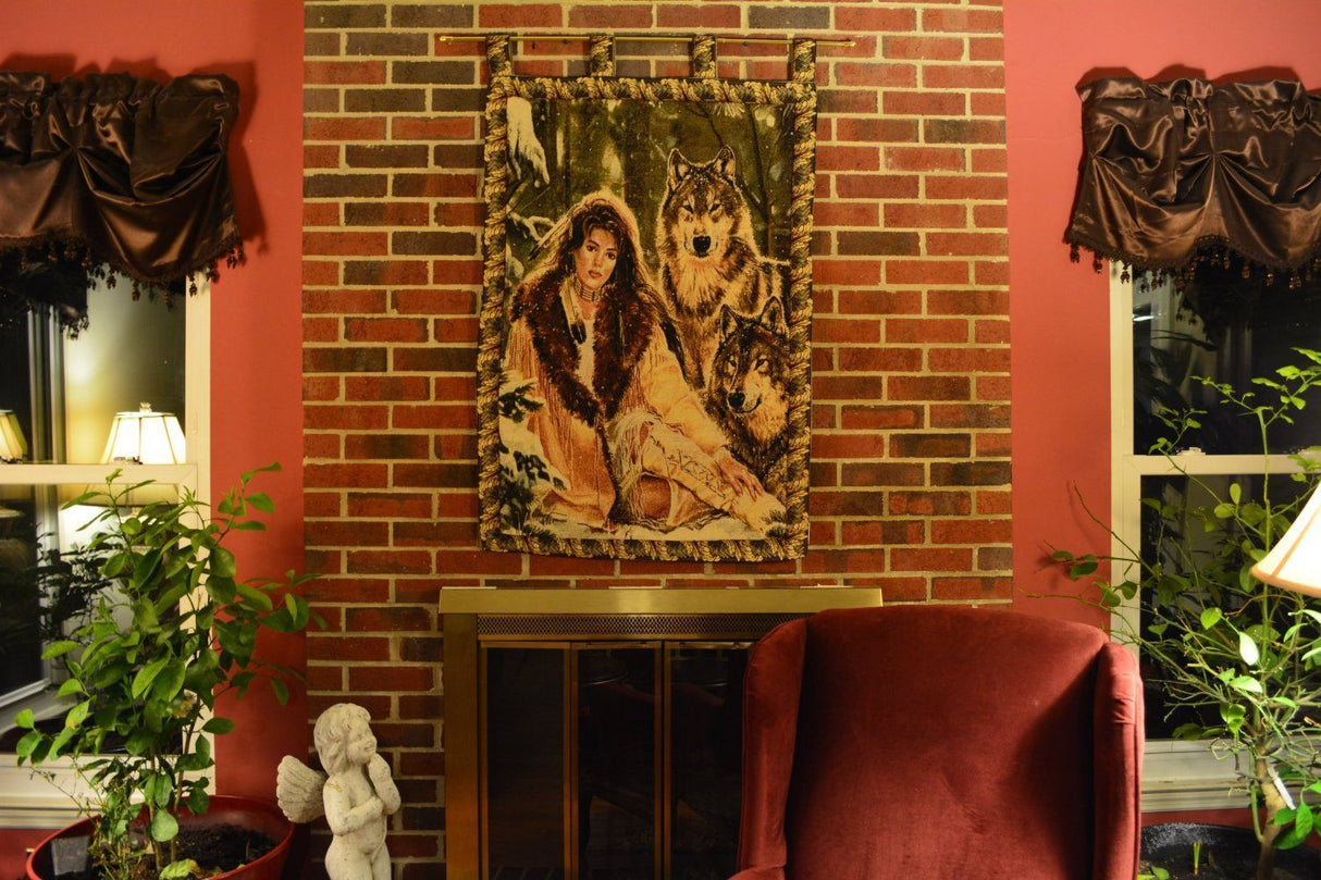Tache Tapestry Runs With Wolves Native Tribal Wall Hanging 28 x 47 (12082) from Tache Home Fashion