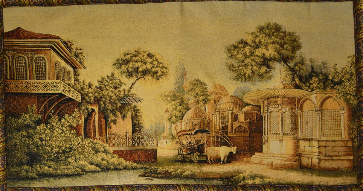 Tache Tapestry Middle Eastern Golden Palace Landscape Wall Hanging Art Mural 27 x 49 (351) from Tache Home Fashion
