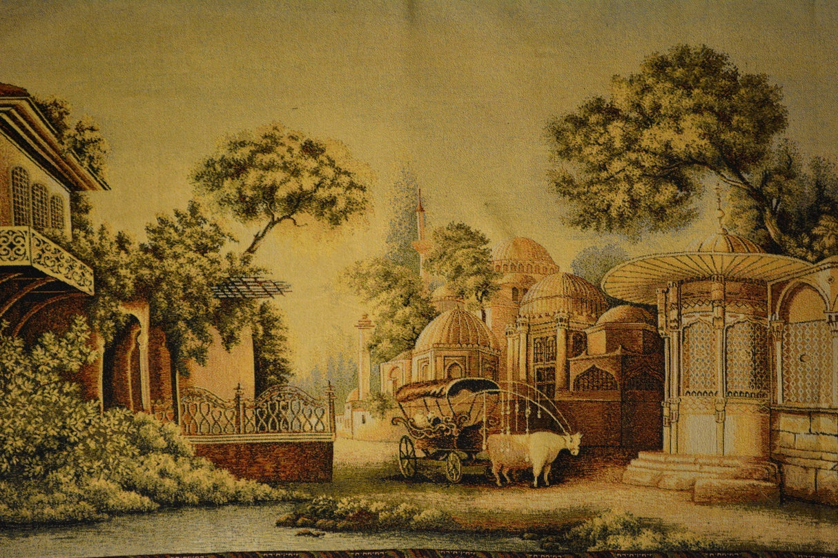 Tache Tapestry Middle Eastern Golden Palace Landscape Wall Hanging Art Mural 27 x 49 (351) from Tache Home Fashion