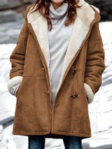 Casual Denim Coat with Plush Lining from MsDressly
