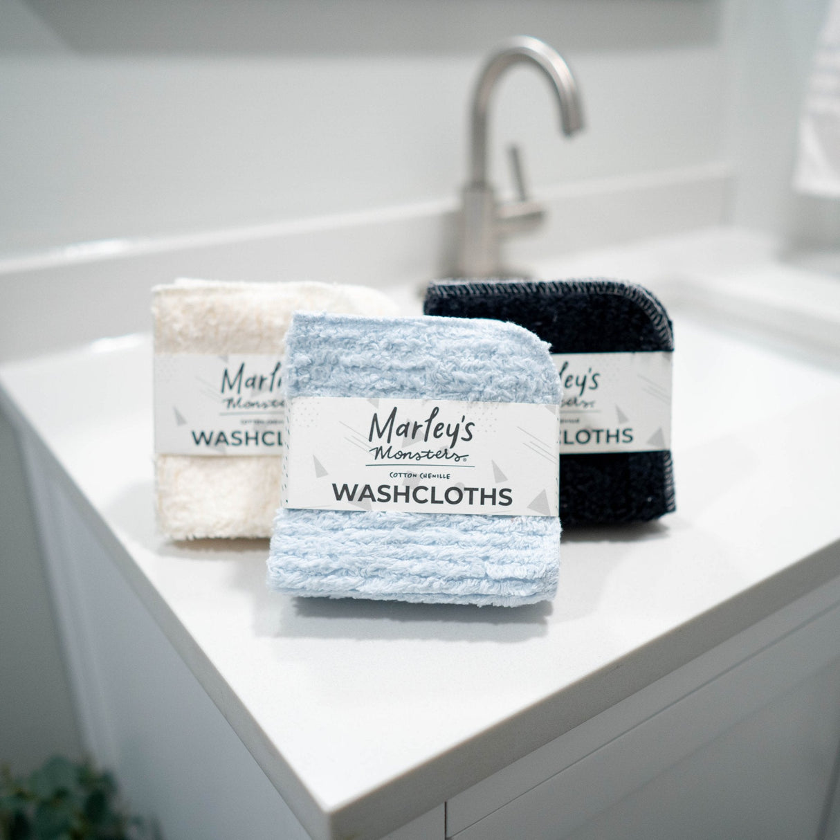 Washcloths: Cotton Chenille - 4 Count Pack from Marley's Monsters