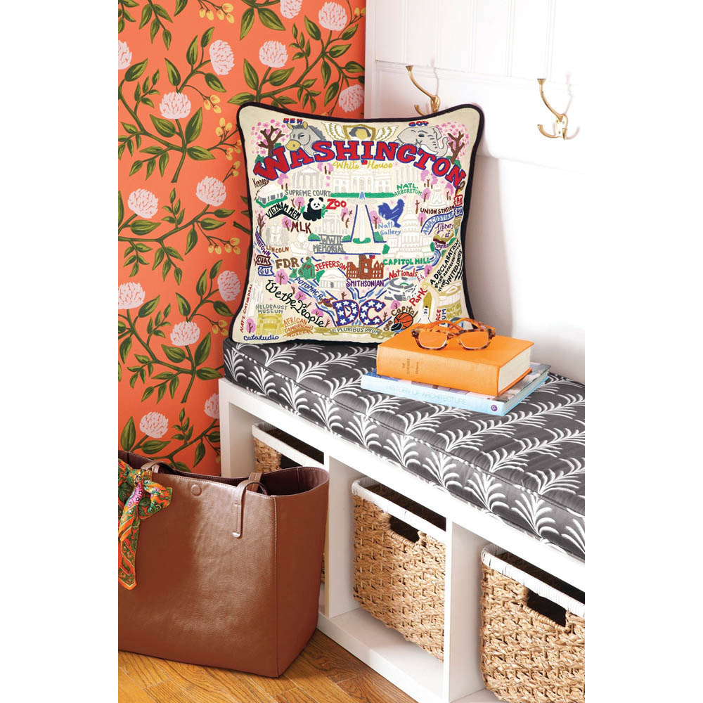 Washington DC Hand-Embroidered Pillow by CatStudio from Quirks!