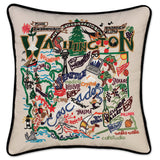 Washington Hand-Embroidered Pillow from Quirks!