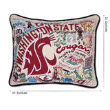 Washington State University Collegiate Embroidered Pillow by CatStudio from Quirks!
