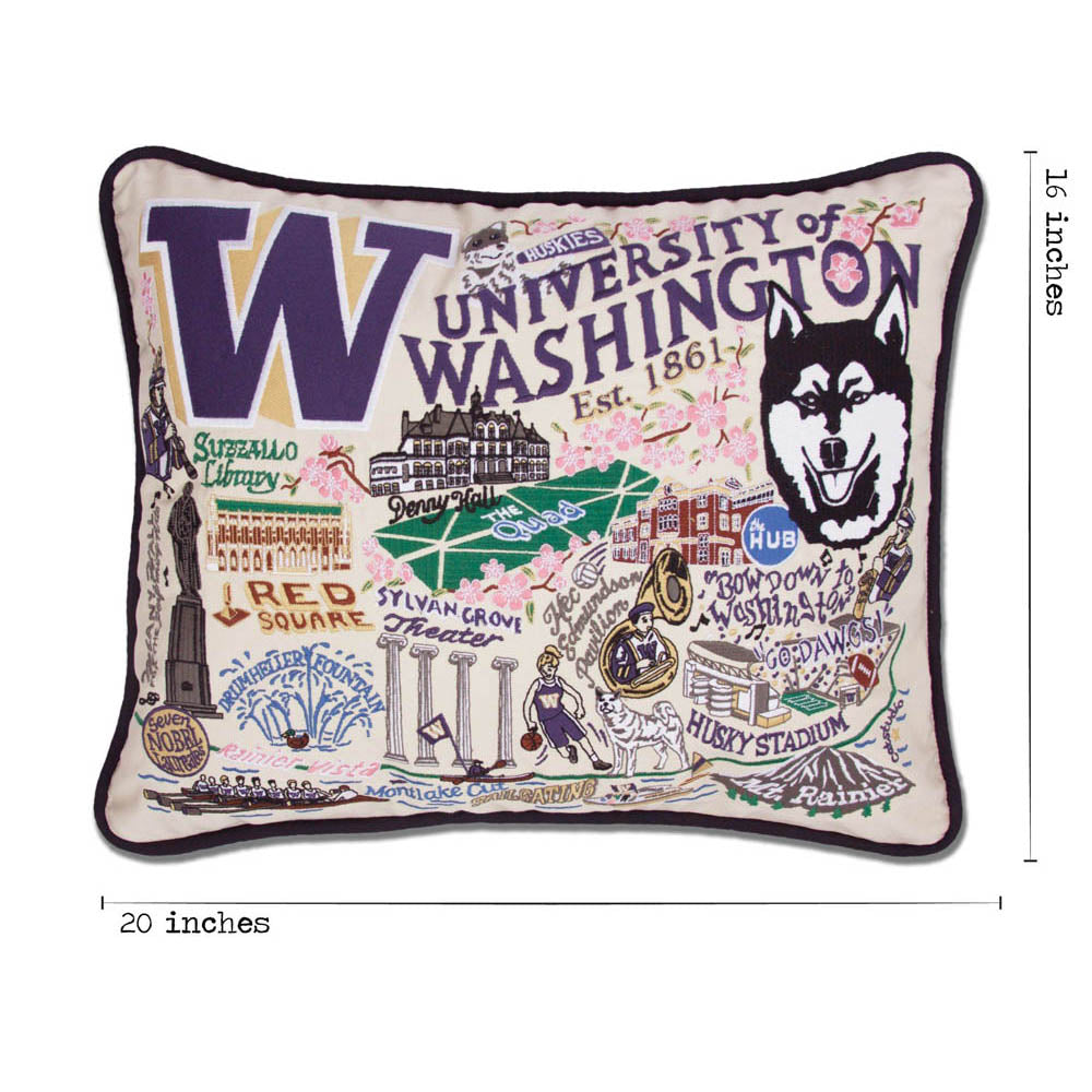 Washington, University of Collegiate Embroidered Pillow by CatStudio from Quirks!