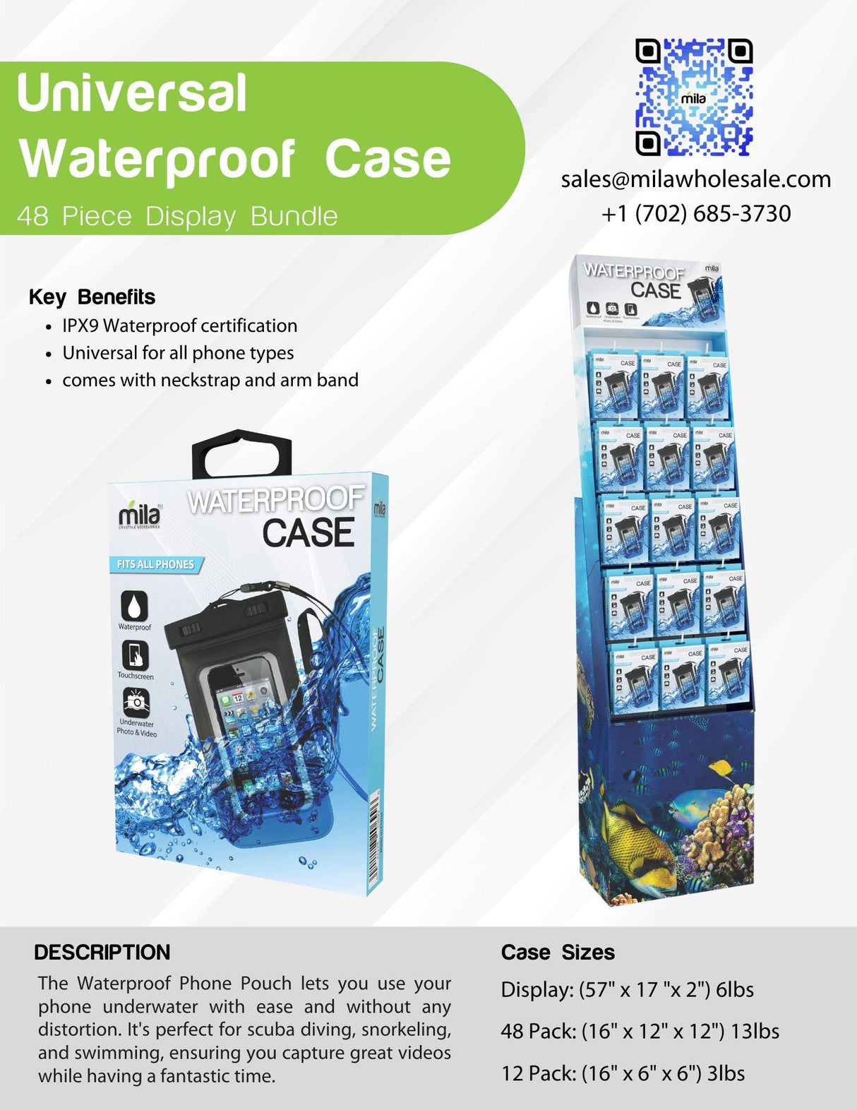 Floating Waterproof Case Bundle Floor Display - Pack of 48 from Mila Lifestyle Accessories