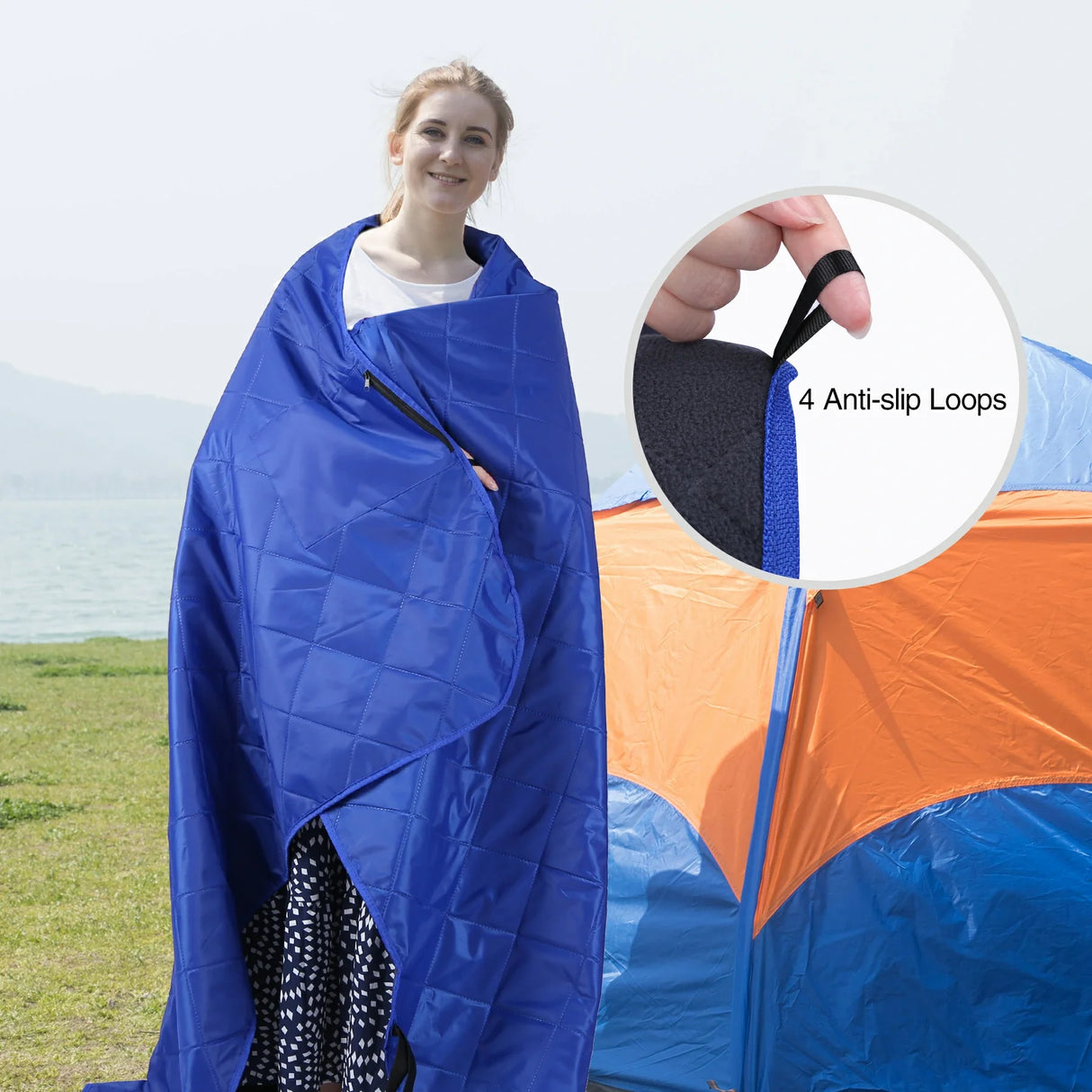 Outdoor Waterproof Blanket with Warm Fleece From Redcamp