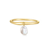 Wavy Ring With Pearl from eklexic