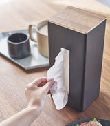 Two-Sided Tissue Case - Steel + Wood from Yamazaki Home