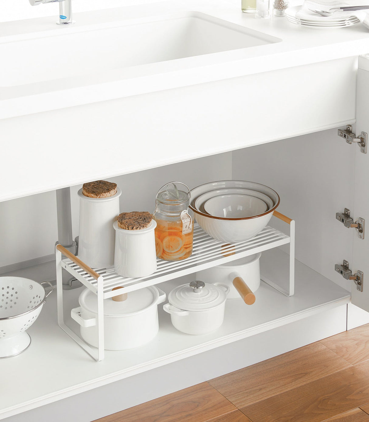 Countertop Wire Shelf - Steel + Wood from Yamazaki Home