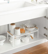Countertop Wire Shelf - Steel + Wood from Yamazaki Home