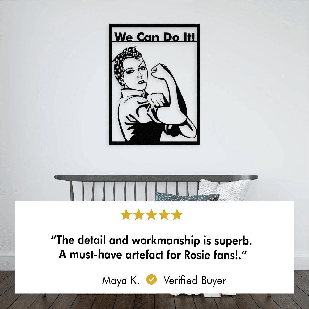 Rosie the Riveter Metal Wall Art from VITAHOME DESIGN LLC