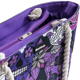 Sugar Skull Purple Shoulder Beach Bag From Zapps Clothing