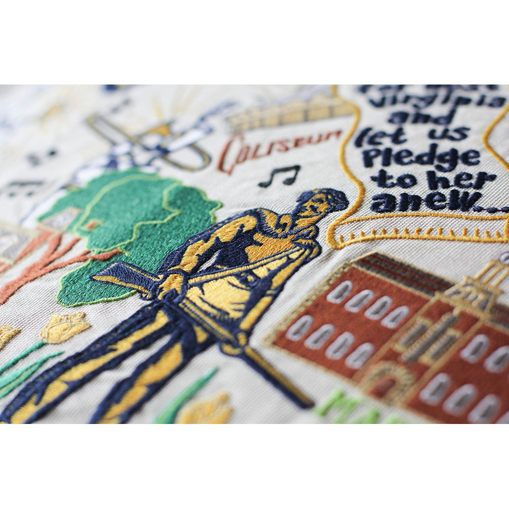 West Virginia University Collegiate Hand-Embroidered Pillow from Quirks!