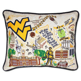 West Virginia University Collegiate Hand-Embroidered Pillow from Quirks!