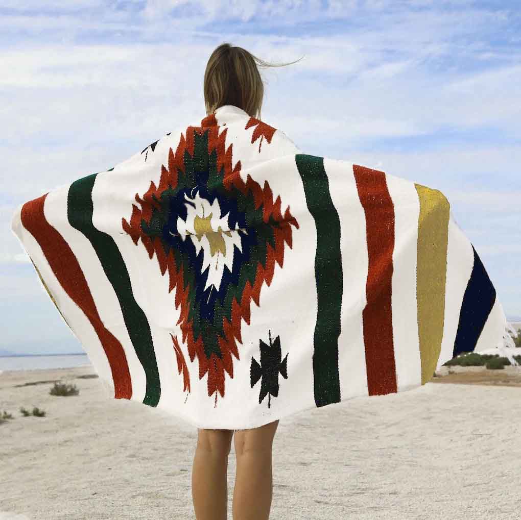 White Fiesta Diamond Blanket from West Path