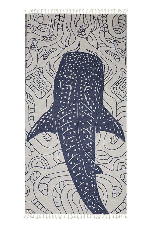 Whale Shark Bleu - Turkish Towel from Sun Drunk