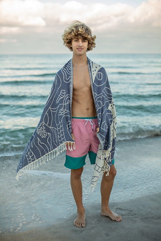 Whale Shark Bleu - Turkish Towel from Sun Drunk