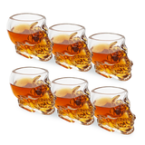 Skull Shot Glasses Set of 6 by The Wine Savant - 3oz Skull Glasses 3" H - Goth Gifts, Skull Gifts, Skull Decor, Skeleton Decor, Skull Shaped Glasses, Perfect for Halloween Themed Parties! from The Wine Savant