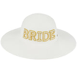 C.C Bride & Squad Pearls Wide Brim Sun Hat from Madeline Love