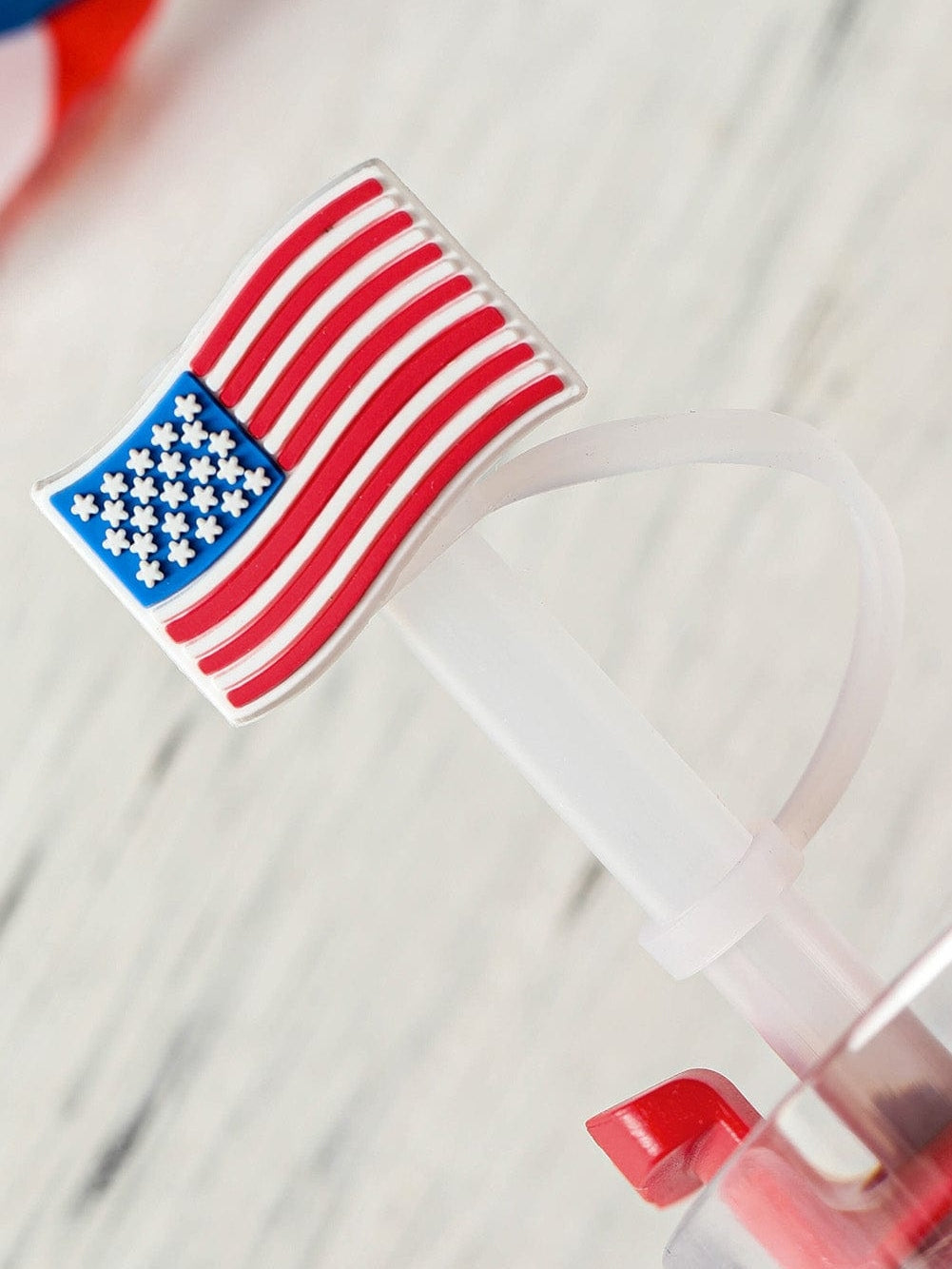 American Flag PVC Straw Lid for Patriotic Parties and BBQs from MsDressly