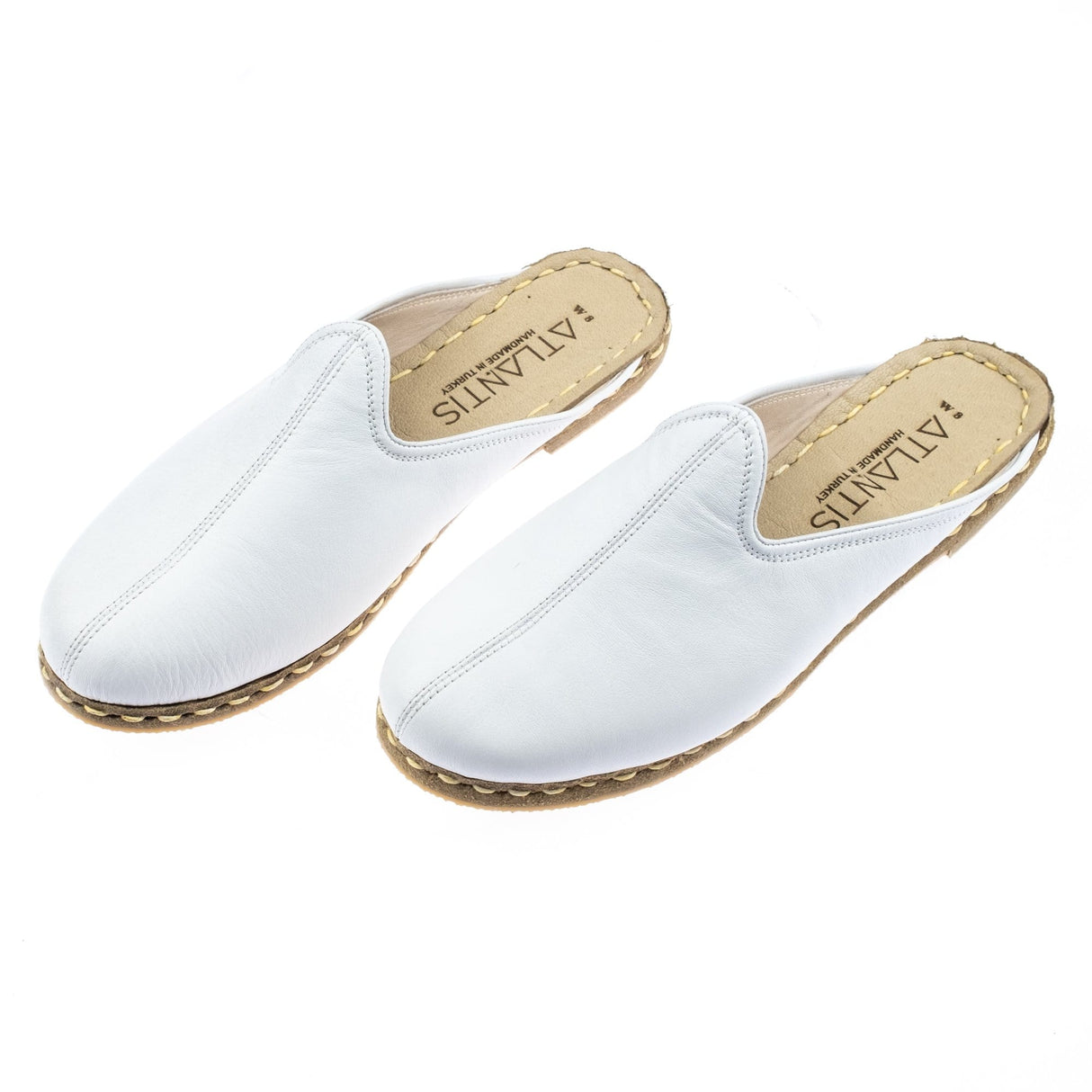 Men's White Slippers from Atlantis Handmade Shoes