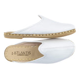 Women's White Slippers from Atlantis Handmade Shoes