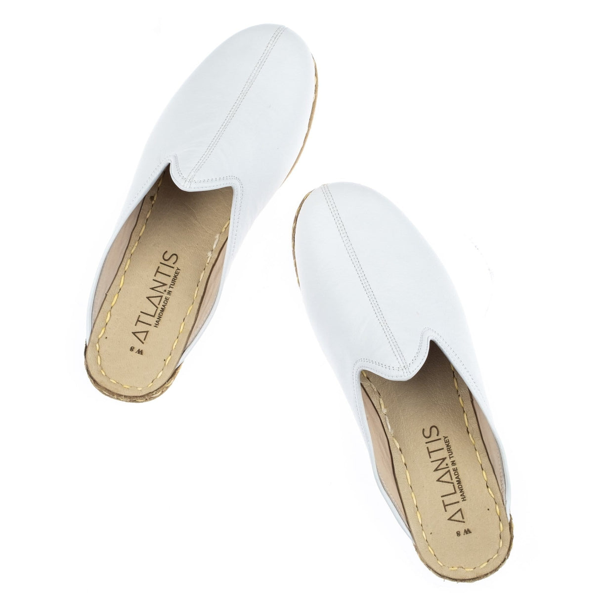 Men's White Slippers from Atlantis Handmade Shoes