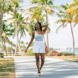 White Cotton Shorts From LotusAndLuna