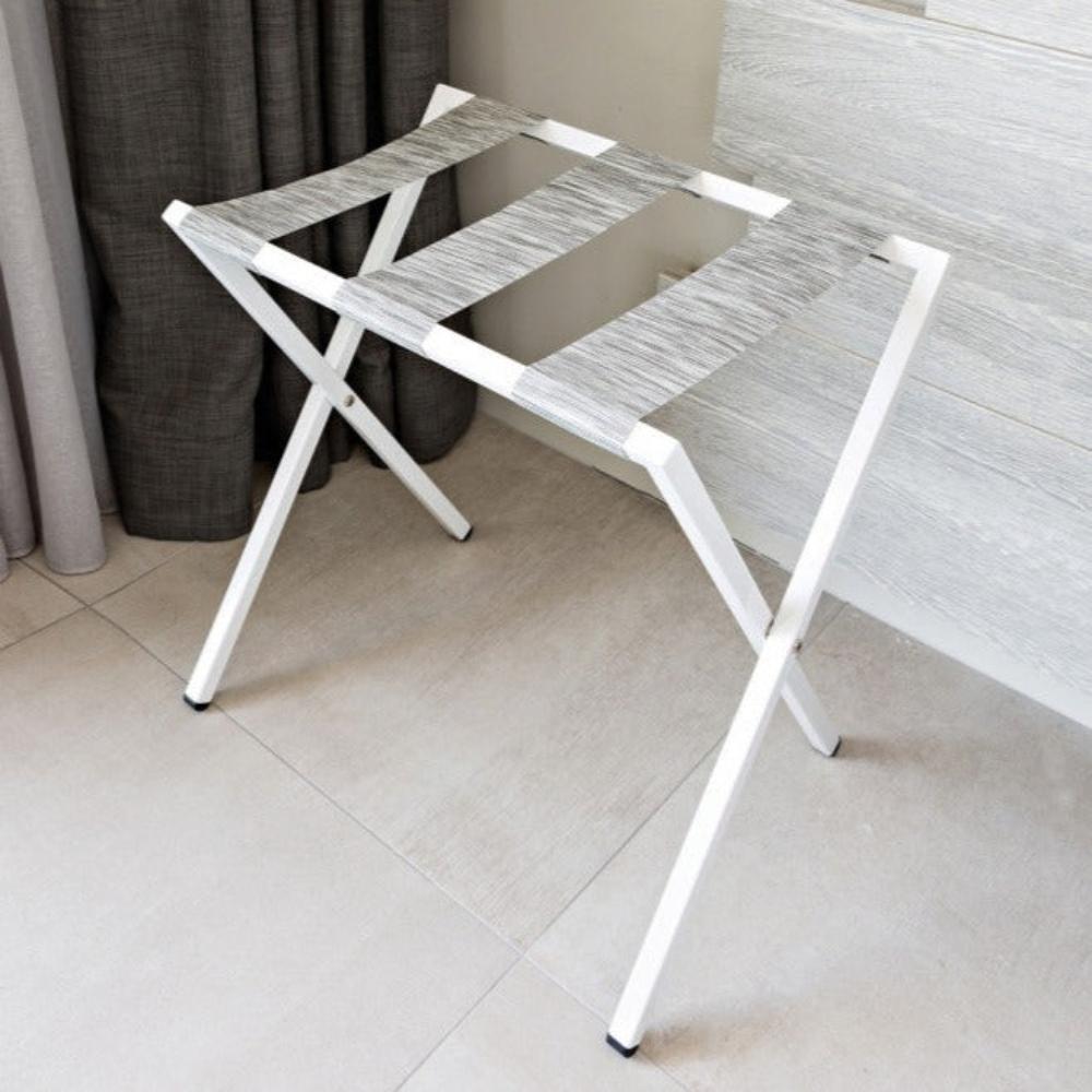 Cherokee-Foldable Metal Luggage Rack with Genuie Leather from VITAHOME DESIGN LLC