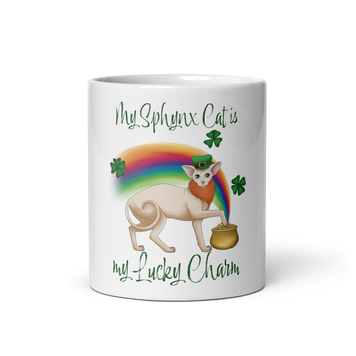 "MY SPHYNX IS MY LUCKY CHARM" COFFEE MUG from ReNewedPet