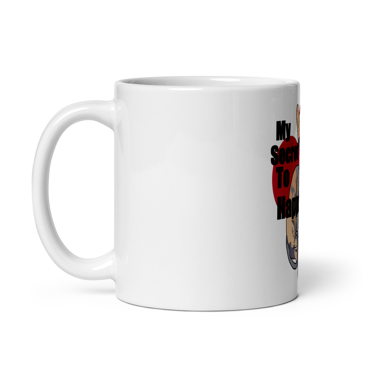 "MY SECRET TO HAPPINESS" COFFEE MUG from ReNewedPet