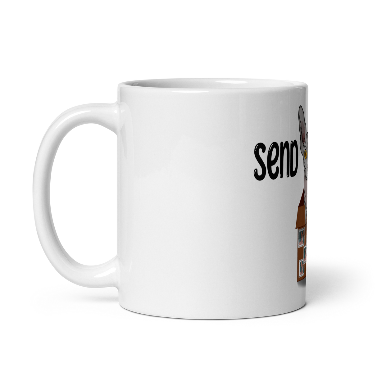 "SEND NUDES" SPHYNX COFFEE MUG from ReNewedPet