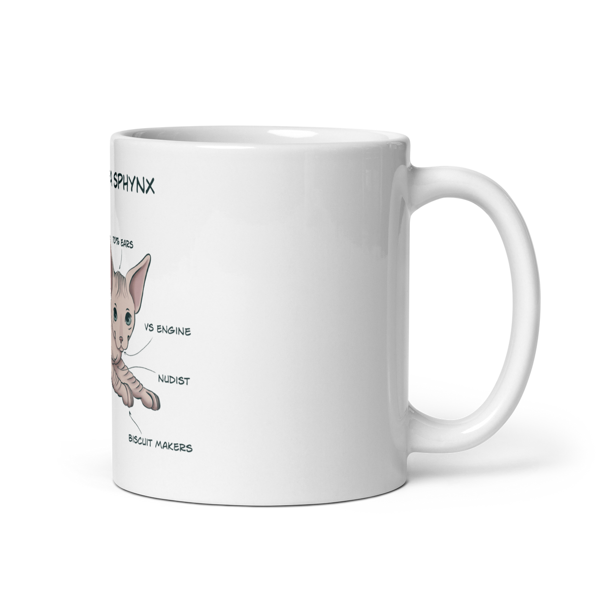 "ANATOMY OF A SPHYNX CAT" COFFEE MUG from ReNewedPet