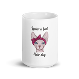 "NEVER A BAD HAIR DAY" SPHYNX COFFEE MUG from ReNewedPet