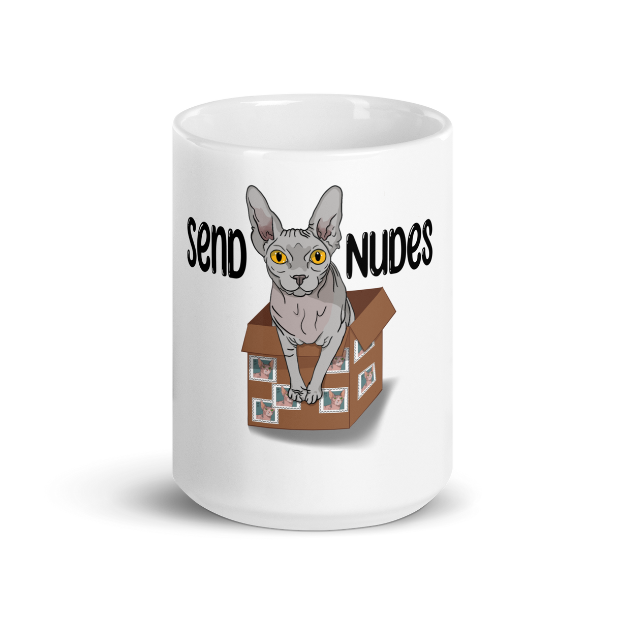 "SEND NUDES" SPHYNX COFFEE MUG from ReNewedPet