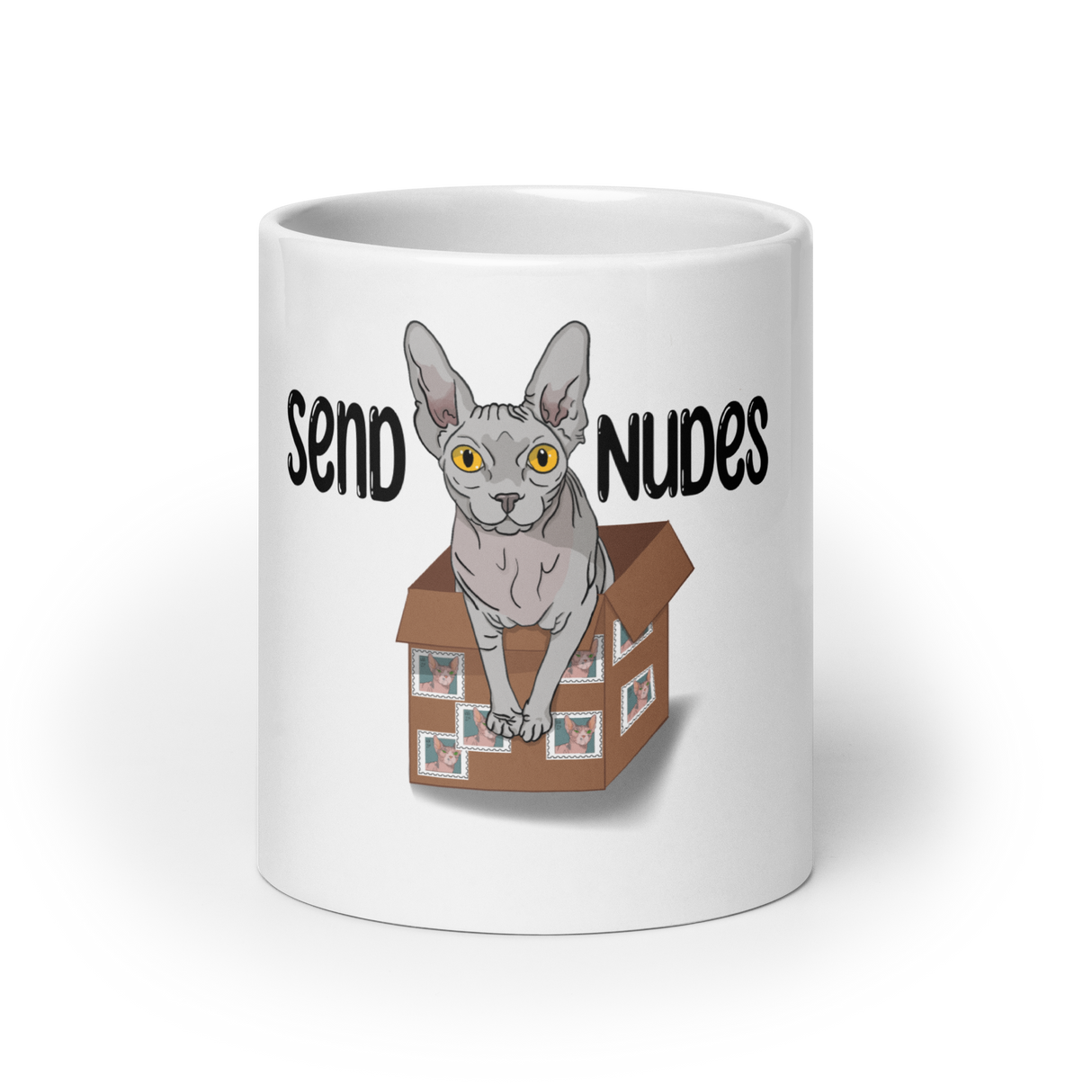 "SEND NUDES" SPHYNX COFFEE MUG from ReNewedPet