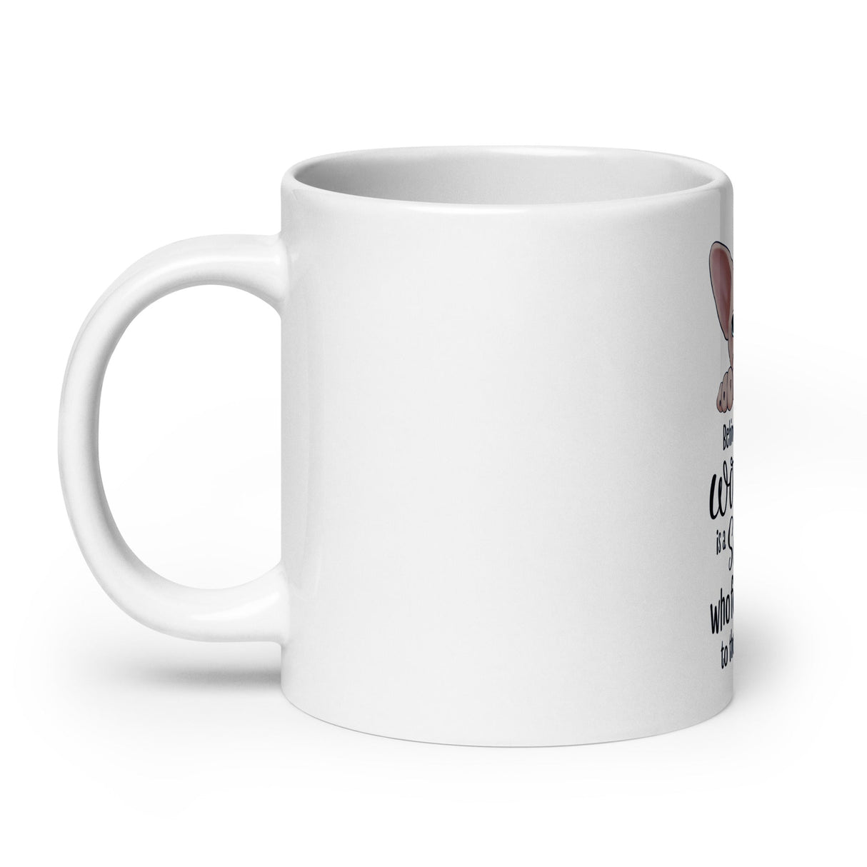 "BEHIND EVERY WOMAN" SPHYNX MUG from ReNewedPet