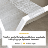 Cherokee-Foldable Metal Luggage Rack with Genuie Leather from VITAHOME DESIGN LLC