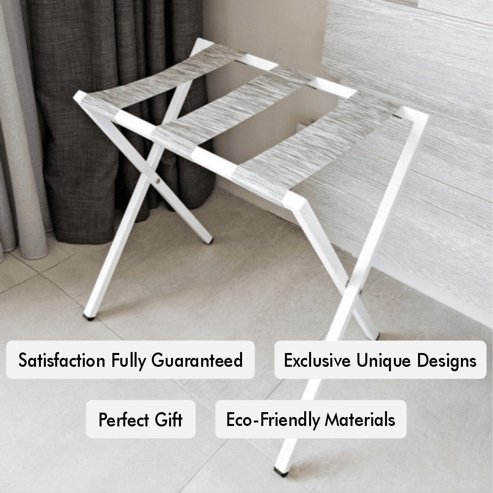 Cherokee-Foldable Metal Luggage Rack with Genuie Leather from VITAHOME DESIGN LLC