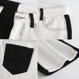 Black and White Patchwork Jeans From Kawaii Stop