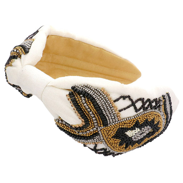Abstract Seed Beaded Headband from Madeline Love