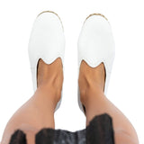 Women's White Slip On Shoes from Atlantis Handmade Shoes